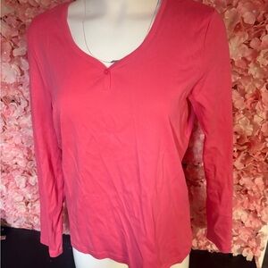 Ann Taylor Large Pink Long Sleeve Shirt NWT
